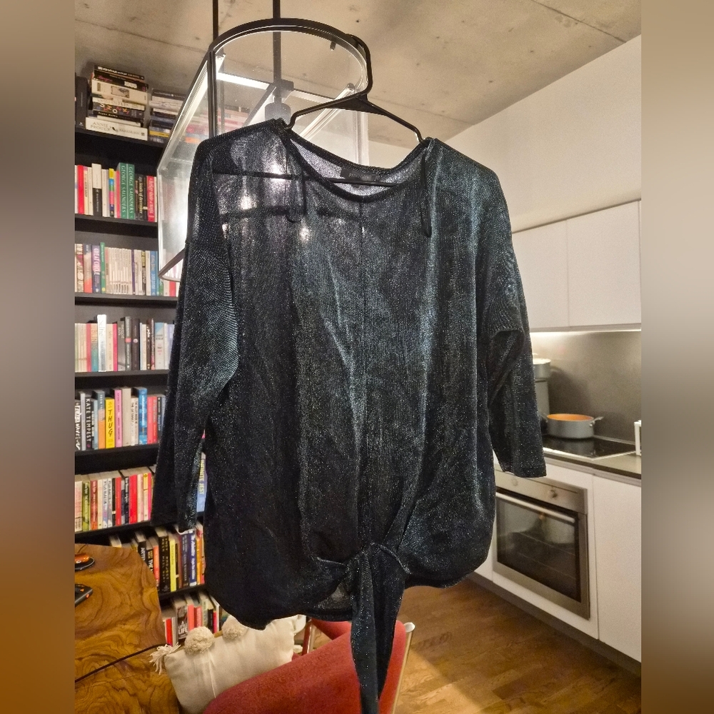 Elegant Principles Black Sheer Women's Top